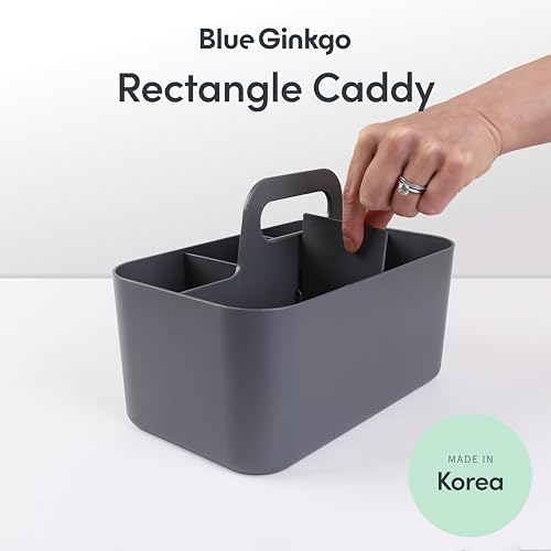 BLUE GINKGO Stackable Organizer Caddy, Rectangle, Dark Grey, Made in Korea - color: GREY, size: Rectangle