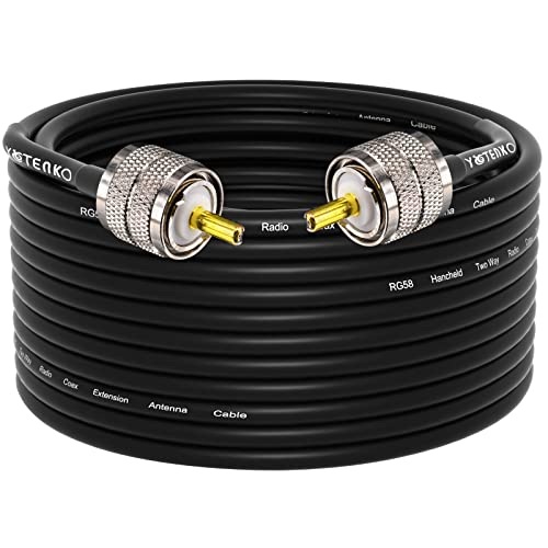 RG58 Coaxial Cable 49.2FT, PL259 Male to Male Coaxial 50 Ohm Coax - color: 1-Pack PL259 Cable, size: 49.2ft