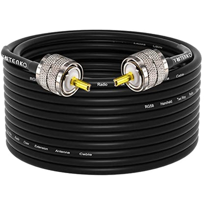 RG58 Coaxial Cable 49.2FT, PL259 Male to Male Coaxial 50 Ohm Coax - color: 1-Pack PL259 Cable, size: 49.2ft