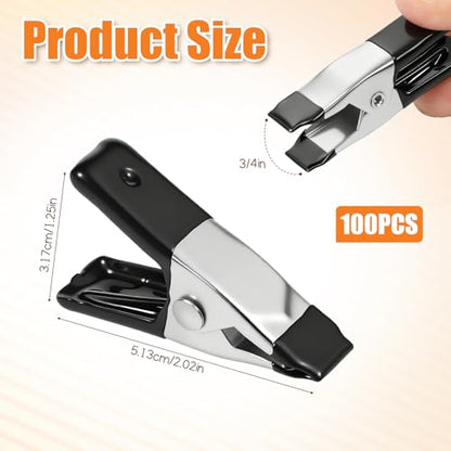 100 Pcs 2 Inch Small Metal Spring Clamps, Small Spring Clips Clamps - color: Black