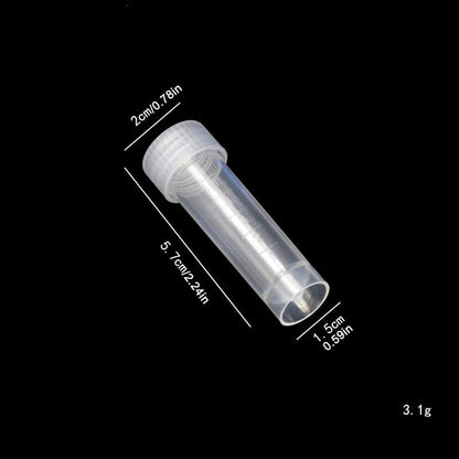 50pcs 5ml Plastic Test Tubes Screw Caps Small Bottle Vial Storage Vial Storage Container for Lab