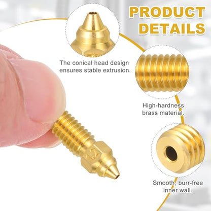uxcell 5 Pcs 1.2mm Brass Nozzles M6 Thread for K1 3D Printers - size: 1.2mm