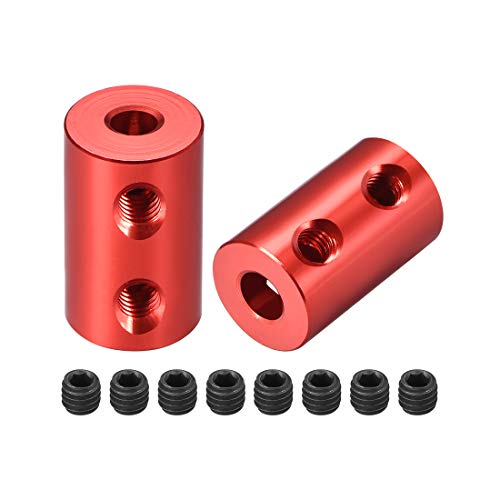 uxcell 4mm to 5mm Bore Rigid Coupling Set Screw L20XD12 Aluminum Alloy,Shaft Coupler Connector for RC Airplane Boat, Motor Accessories,Red,2pcs - size: 4mm to 5mm
