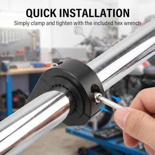 2 PCS Corrosion Resistant Aluminum Horizontal Bar Mount Clamp Kit, Adjustable 0.87" - 1.2" Tube Bracket for Bullbar Roll Cage Roof Rack, Fits Motorcycle ATV Truck SUV Vehicles (Black)