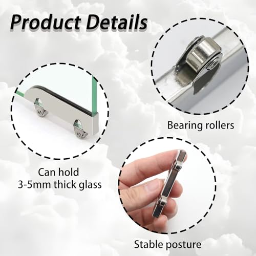 20pcs Stainless Steel Sliding Roller Pulley,Mini Showcase Window Roller Replacement Sliding Door Wheels for 3-5mm Thick Display Glass Door(Iron Wheel) - style: Iron wheel