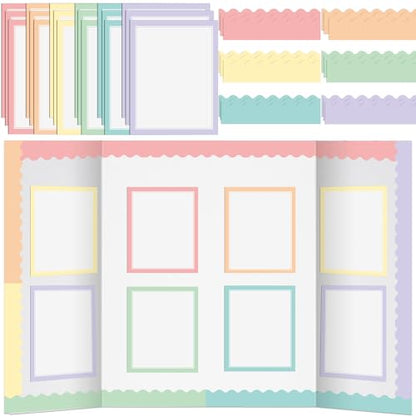 90 Pcs Science Fair Board Supplies Trifold Poster Boards, Macaron - color: Macaron