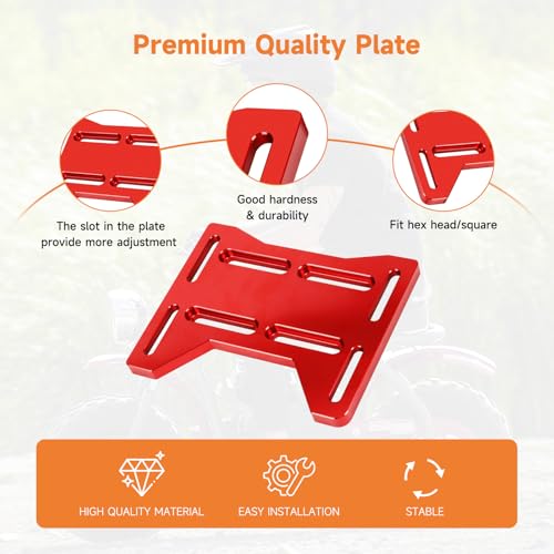 FVRITO Mini Bike Engine Mount Plate Compatible with Predator 212 224cc 97cc Coleman CT200U BT200X CC100X, Engine Motor Mounting Plate Bracket for Baja DB30 MBX10 GX160 Clone Engine Minibike Parts Red - size: Red