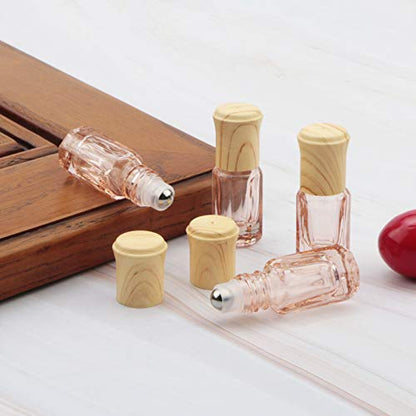 3mL Glass Roller Bottles for Essential Oils, Roller Ball Applicator - color: Orange