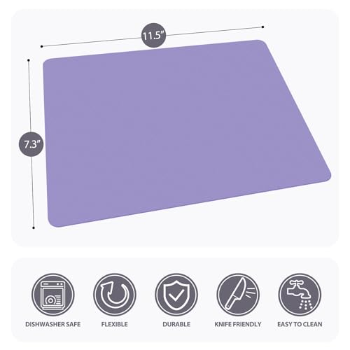 WK Small Flexible Plastic Cutting Boards for Kitchen Set of 5, Non Slip Cutting Mats for Meat, Mini Cutting Board Mats, BPA Free, Dishwasher Safe, 7.3x11.5" - color: Multi Grey - Small - 5