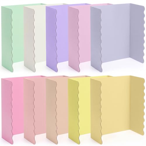 Mooliwe 10 Pack Scalloped Trifold Poster Board, 21" x 14", Macaron, Pastel - color: Macaron, size: 21" X 14"