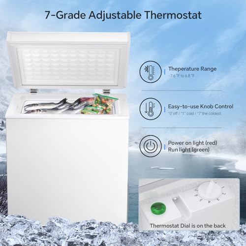 Kismile 2.0 Cubic Feet Chest Freezer, Compact Deep Freezer for Home, White - color: White, size: 2.0 Cu.ft