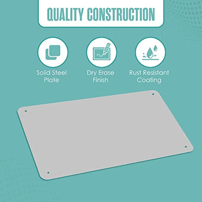Magnetic Board, Magnet Board for Wall, Large Display Panel, Grey, 18 x 12” - color: Gray