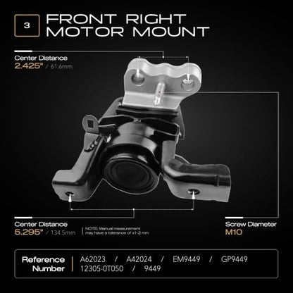 4PCS Engine Motor Mount Compatible with 2009-2013 Corolla 1.8L and 2009-2013 Matrix 1.8L with Auto Transmission and 2009-2010 Pontiac Vibe 1.8L FWD, Replace OE A62015 A62039 A62027 A62023 - size: 2009-2013 Corolla 1.8L,Matrix 1.8L