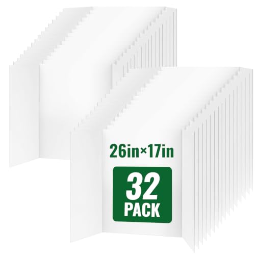 32 Pack Trifold Poster Board 26" x 17", Bulk Display Boards