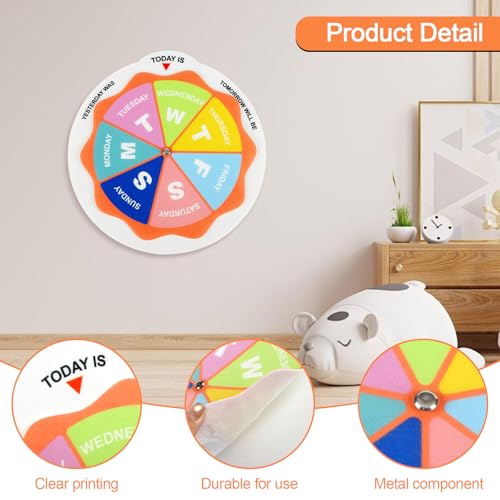 Days of The Week Wheel Homeschool Toddler Activities Days of the Week Days Spinner Wheel Tracing Kids Today is Calendars for Kids - color: Days of the Week