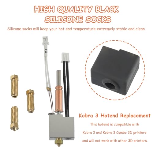 Kobra 3 Hotend 3D Printer Extruder Kit with 3 Brass Nozzles 0.4mm - style: For Kobra 3&Kobra 3 Combo