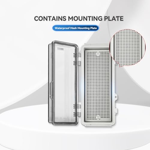 Mollom Transparent Cover Outdoor Junction Box (10.2x4.3x2.8In) - size: 10.2x4.3x2.8"