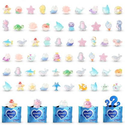 60Pcs Mini Animal Resin Models, Marine Animals Glow in The Dark - color: C