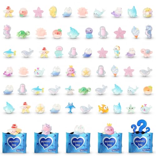 60Pcs Mini Animal Resin Models, Marine Animals Glow in The Dark - color: C