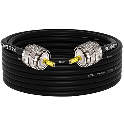 RG58 Coaxial Cable 25FT, PL259 Coax Cable for CB Ham 50 Ohm - color: 1-Pack PL259 Cable, size: 25ft