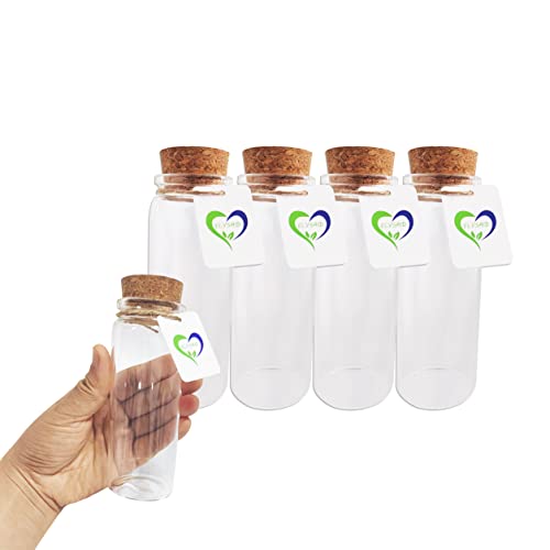 4pcs of 150 ml Empty Clear Glass Bottles Vials With Cork Stopper Storage Jars 47x120mm Bottle 5.3oz