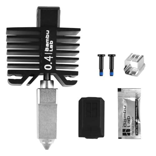 Bamboo Original 0.4mm Hardened Steel Nozzle Assembly Hotend Kit for Bambu LAB X1 Series and P1 Series,Compatible with P1S P1P X1C X1 Carbon 3D Printer - style: P1/X1 Series Hotend (0.4mm)
