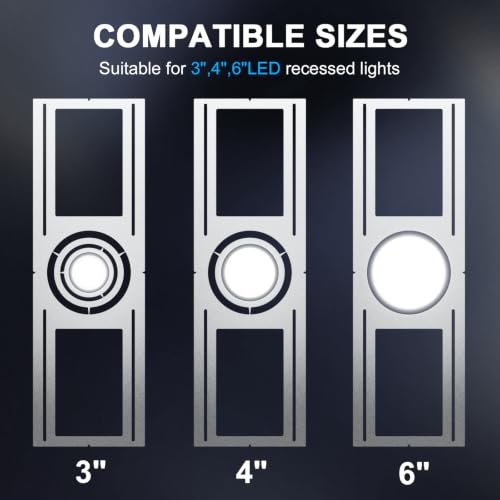 48 Pack New Construction Mounting Plate Round Hole, Round Hole 3" 4" 6" - size: 48 Pack