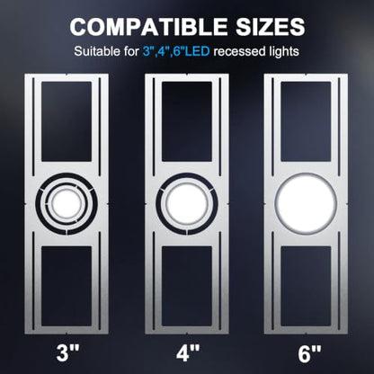 48 Pack New Construction Mounting Plate Round Hole, Round Hole 3" 4" 6" - size: 48 Pack