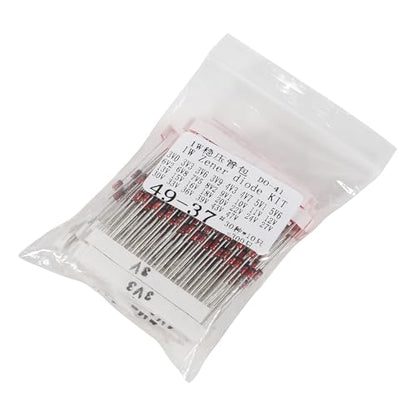 30 Value 300pcs 1W Zener Diodes Assortment Kit 3V 3.3V 3.6V 3.9V 4.3V 4.7V 5.1V 5.6V 6.2V 6.8V 7.5V 8.2V 9.1V 10V 11V 12V 13V 15V 16V 18V 20V 22V 24V 27V 30V 33V 36V 39V 43V 47V - style: 1W 300pcs