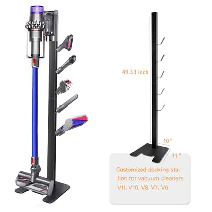 XIGOO Dyson Vacuum Stand with 5 Hooks, Black - color: Black, size: 5 Hooks