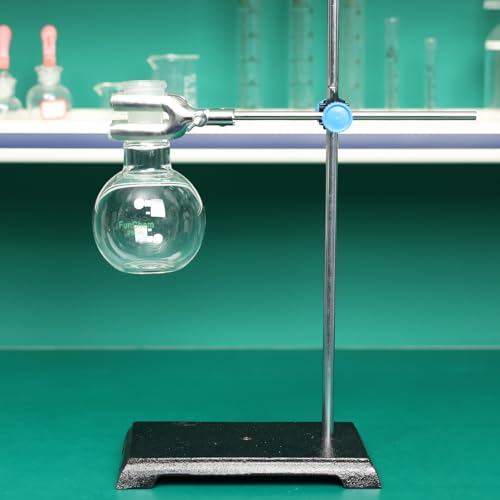 FunChem 4 Prong Universal Swivel Clamp, Lab Rubber Coated Multi-purpose Extension Clamp 4 Prong Finger with 28 cm (11 inch) Rod for Laboratory
