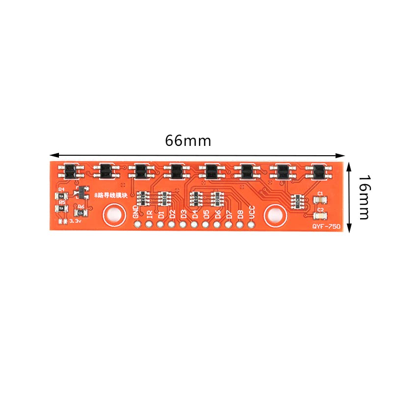 2Pcs 3.3V-5V Tracking Sensor Module 8 Channel Finding Module Line Follower Infrared Detection Sensor 8 bit Detector Hunt Board PCB