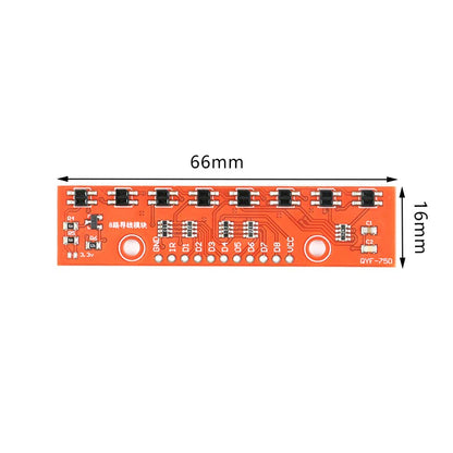 2Pcs 3.3V-5V Tracking Sensor Module 8 Channel Finding Module Line Follower Infrared Detection Sensor 8 bit Detector Hunt Board PCB