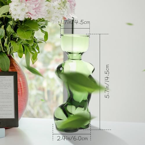 Plant Propagation Jars Unique Body Avocado Vase - color: Green