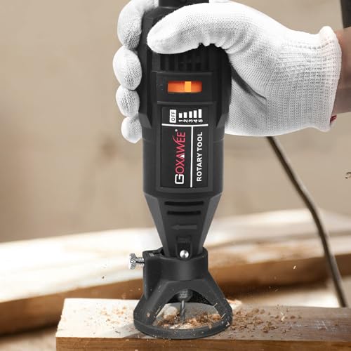 GOXAWEE Mini Power Rotary Tool Kit with Flex Shaft & Keyless Chuck -140Pcs - color: Black Rotary Tool Kit