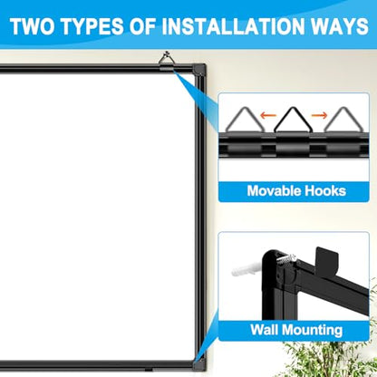 H-Qprobd 72"x48" White Board for Wall Large Magnetic Dry Erase Board with Black Aluminum Frame, Presentation Whiteboard Suitable for Home, Office, Classroom & Kitchen - size: 72"W x 48"H