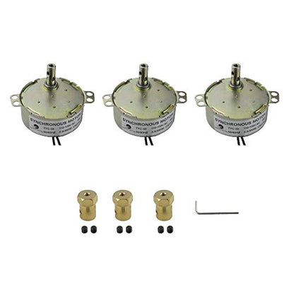 CHANCS 3PCS Synchronous Motor for Cup Turer TYC-50 110V 2.5-3RPM 4W CW/CCW Synchronous Turntable Motor with 7mm Bore Flexible Shaft Flexible Coupling Coupler Connector Kit - size: 3PCS, style: Motor + Coupling