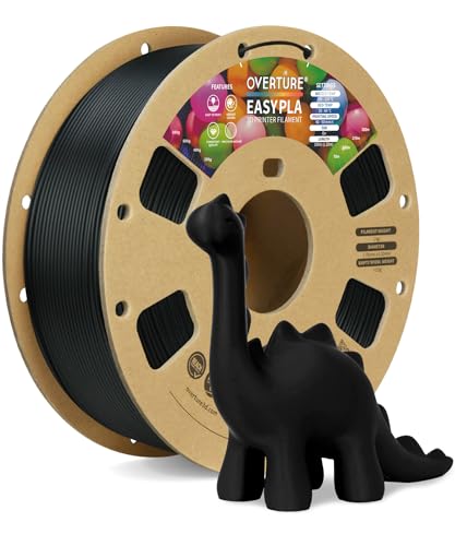OVERTURE Easy PLA 1.75mm, Easy to Print Filament, 1kg Black - color: Easy Black