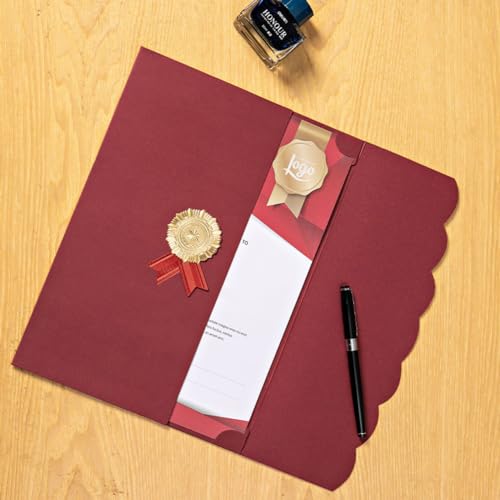 5Pcs Certificate Holders Diploma Covers A4 Letter Size Graduation Certificate Covers Navy Blue Red Diploma Document Holders for Diplomas Awards Certifications Employee Appreciation 8.5 x 11 - color: Red