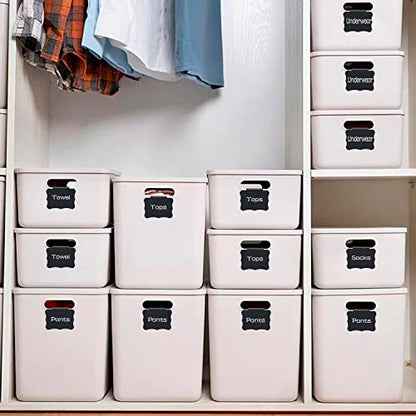 Reusable Storage Bin Labels - Clip On Closet & Basket Holder with 2 White Chalk Labels - style: Butterfly Shape 20