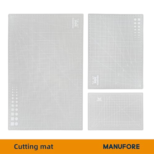 MANUFORE Cutting Mat A3, A4, A5 Set Centimeter and Inch Scale Self Healing
