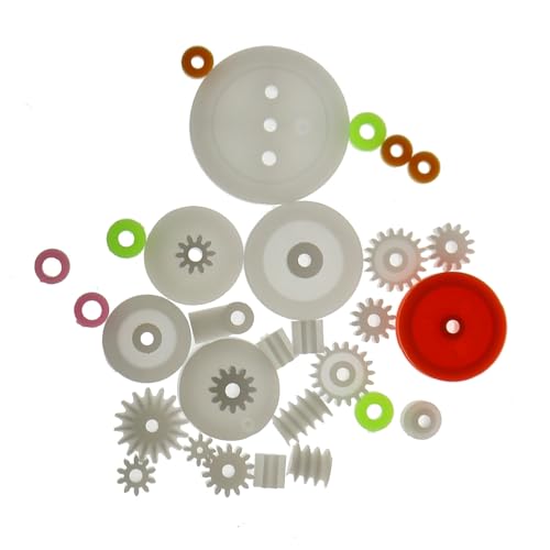 MEETOOT 75PCS Gear Kit Transmission Cylindrical Plastic Motor Gear Kit Suitable for DIY Model Tech Build and DIY Car and Robot