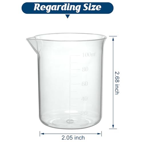 Plastic Measuring Cups, 100ml, Set of 15, for Liquid Measurement and Scientific Experiments (Pack of 3) - size: 100ML- 15pcs (Pack of 3), style: 100ML