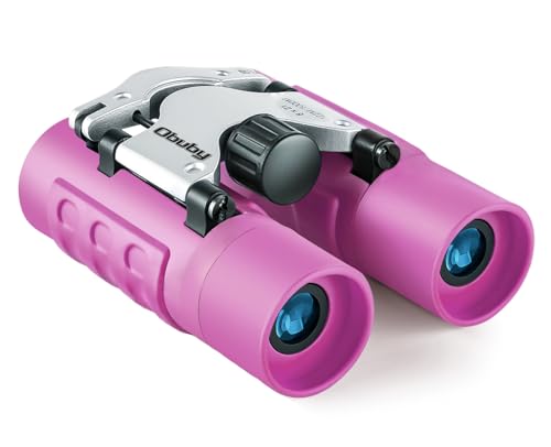 Real Binoculars for Kids Gifts for 3-12 Years Boys Girls 8x21 High-Resolution Optics Compact Toy Binocular for Bird Watching,Travel, Camping - color: Purple