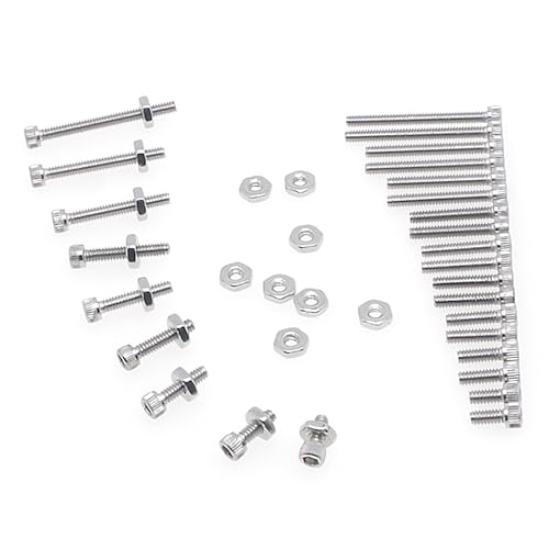 #2-56 UNC 304 Stainless Steel Knurled Hex Socket Cap Screw & Nut Kit - size: #2-56UNC