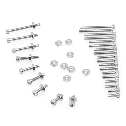 #2-56 UNC 304 Stainless Steel Knurled Hex Socket Cap Screw & Nut Kit - size: #2-56UNC