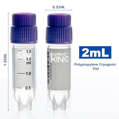 2.0ml Cryovials, Side-Coded, Fine Thread, Red, 500Pcs - color: Red, size: 2.0 ml