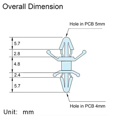 PCB Spacer Support Double Head PCB Standoff Isolation Column Reverse Locking Circuit Boards Nylon Aircraft Shape Insulation Bracket Support Height 4.8mm /0.19" (Pack of 50pcs) - size: Aircraft Shape-Support Height 4.8mm (50pcs)