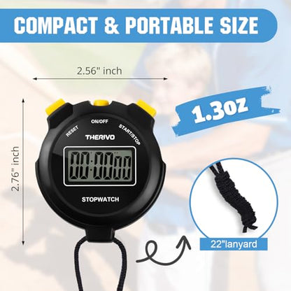 2 Pack Digital Simple Silent Stopwatch Timer: Basic Stopwatch Only