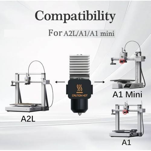 Bulto 2Pcs 0.4mm Hotend Kit for Bambu Lab A1/A1 Mini/A2L, Stainless Steel Integrated Design, High-Precision A1/A2L Nozzle Set with 4 Silicone Socks for Bambu A2L/A1 3D Printer, 3D Printer Accessories